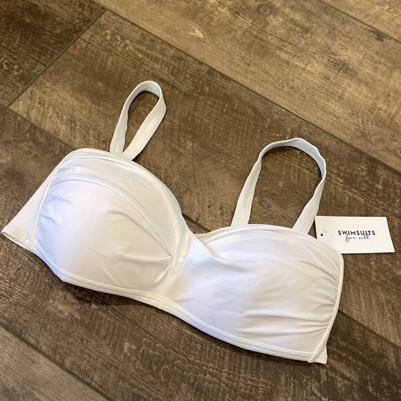 NWT SWIMSUITS FOR ALL White Convertible Bikini Top Size 14 - Picture 2 of 8